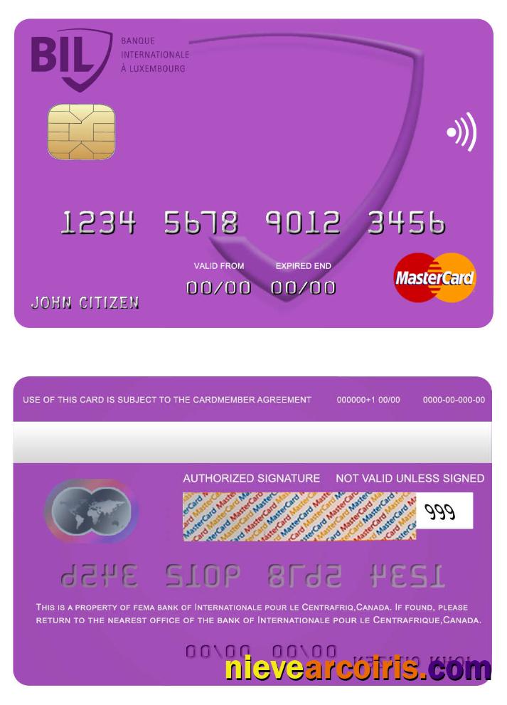 Canada Internationale pour le Centrafrique bank mastercard